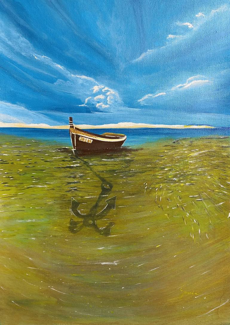 Print of Contemporary Seascape Paintings by Joveria Malik