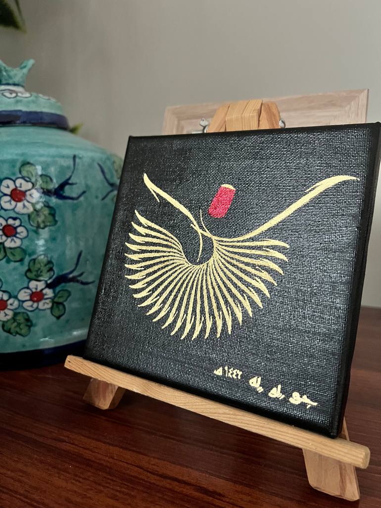 Original Abstract Expressionism Geometric Painting by Joveria Malik