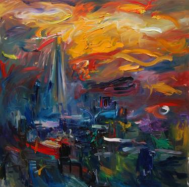 Original Expressionism Cities Paintings by Natasha Chilingirova