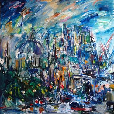 Original Abstract Expressionism Architecture Paintings by Natasha Chilingirova