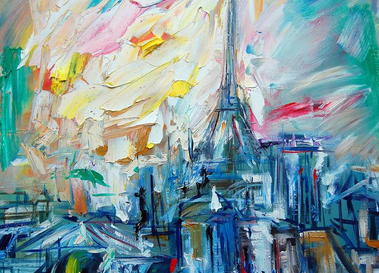 Original Abstract Architecture Painting by Natasha Chilingirova