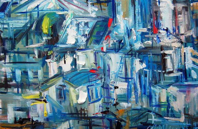 Original Abstract Architecture Painting by Natasha Chilingirova