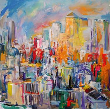 Original Abstract Expressionism Architecture Paintings by Natasha Chilingirova