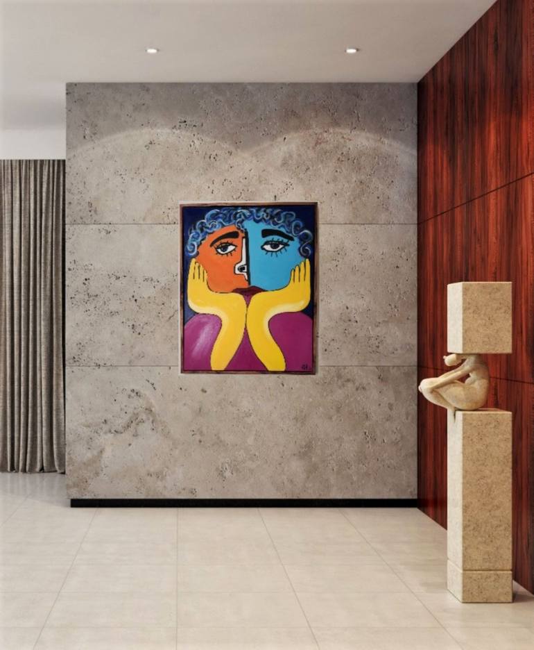 Original Abstract Women Painting by Monica Daucourt