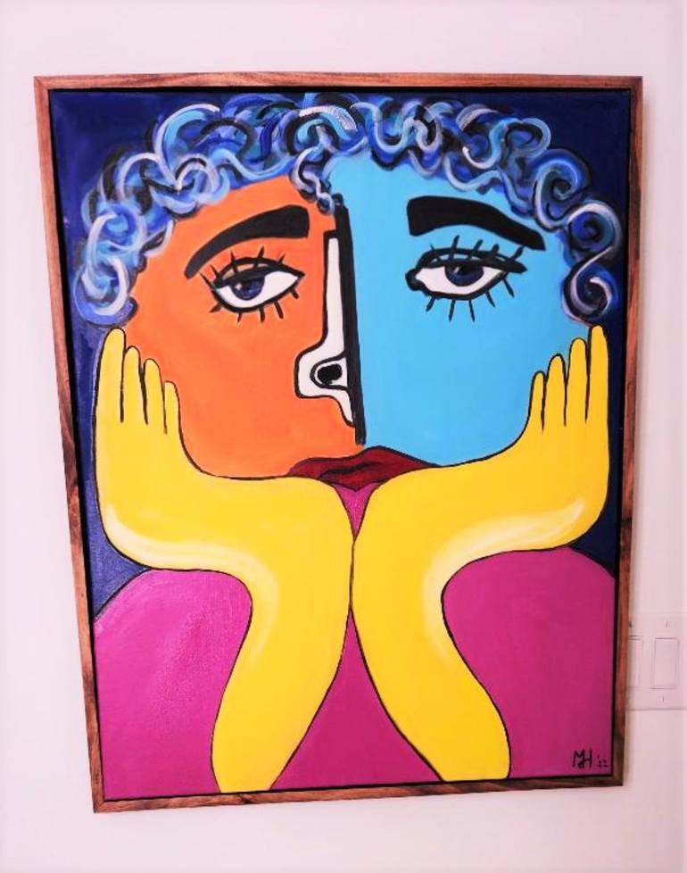 Original Abstract Women Painting by Monica Daucourt