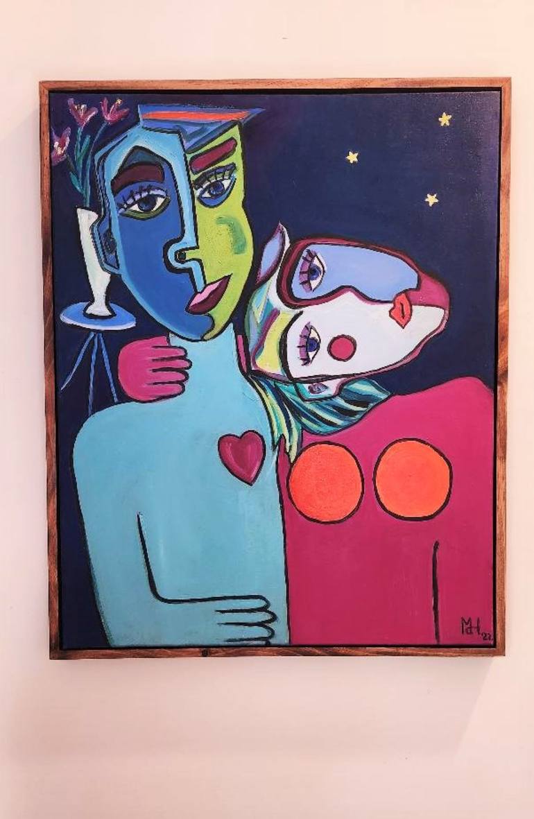Original Abstract Love Painting by Monica Daucourt
