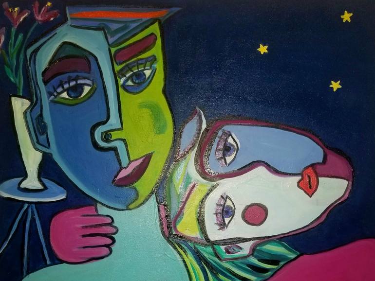 Original Abstract Love Painting by Monica Daucourt