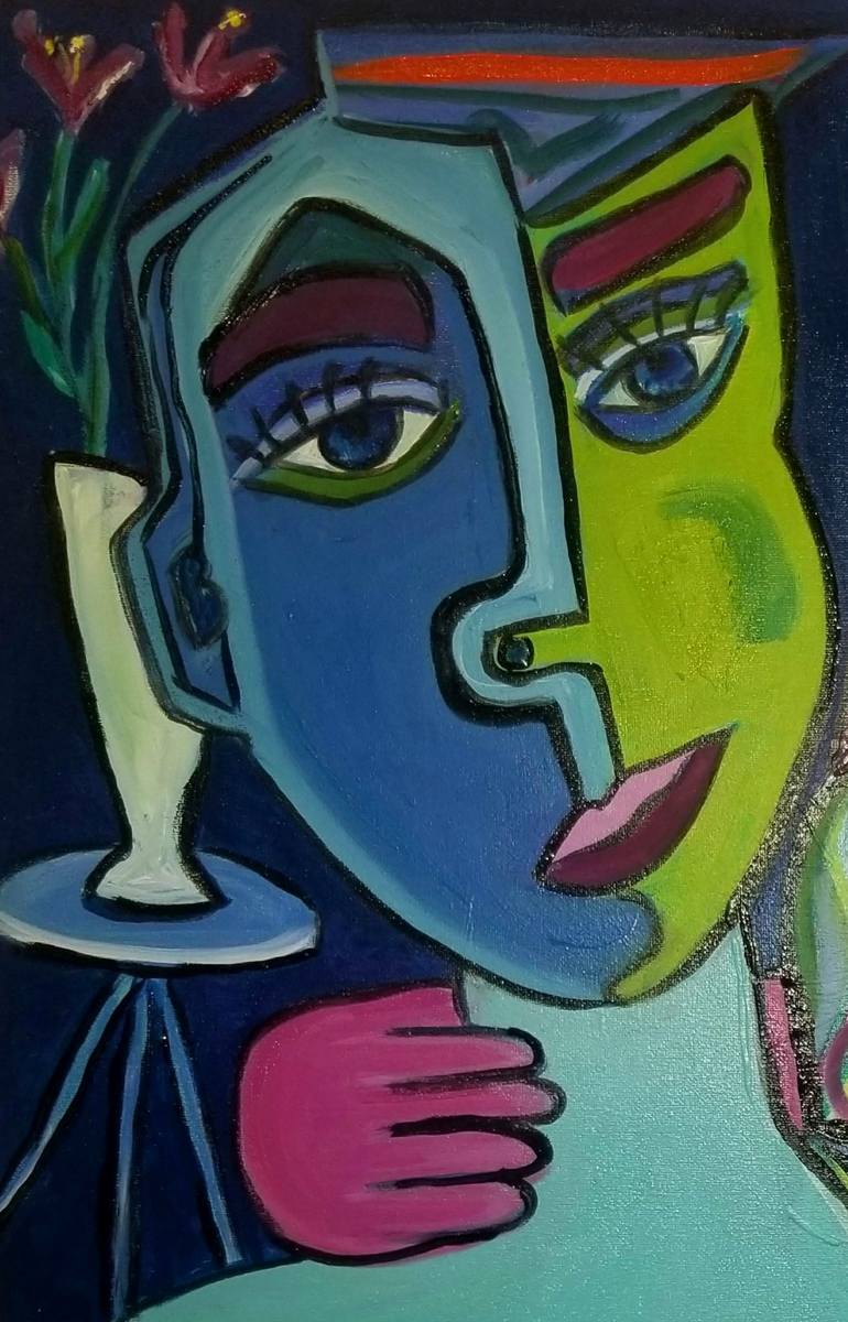 Original Abstract Love Painting by Monica Daucourt