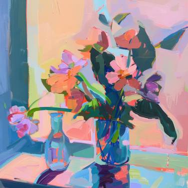 Original Abstract Expressionism Floral Digital by Natalia Ayu