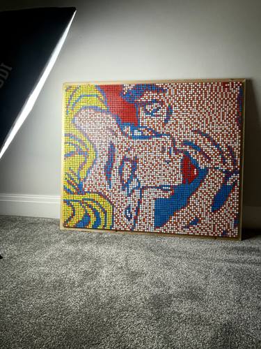 Kiss V by Roy Lichtenstein Rubik's Cube Art thumb