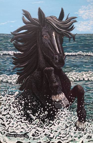 Original Figurative Animal Paintings by Mane Carevic