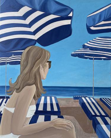 Original Figurative Beach Paintings by Jackie Fiorello