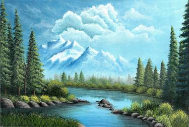 Print of Realism Landscape Paintings by Artistic Maryam