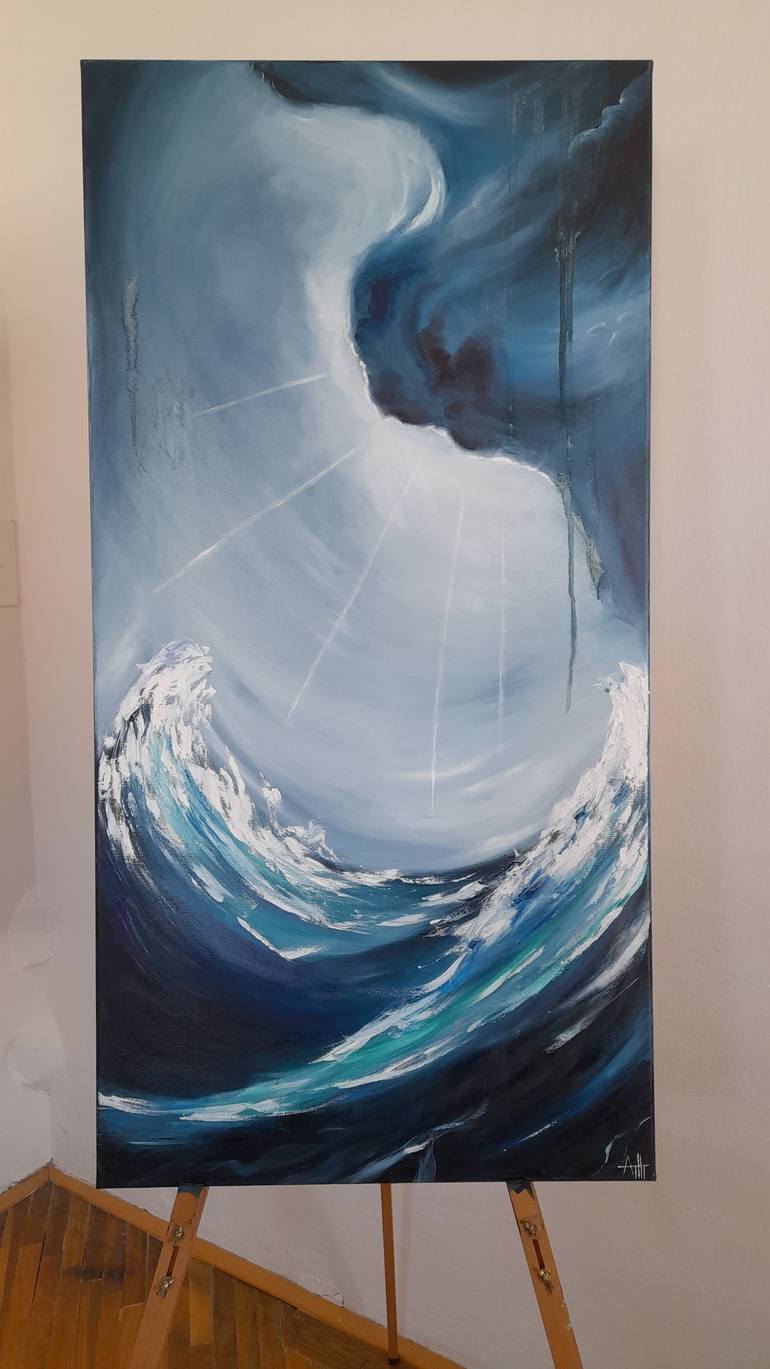 Original Abstract Seascape Painting by Natalia Atamanchuk