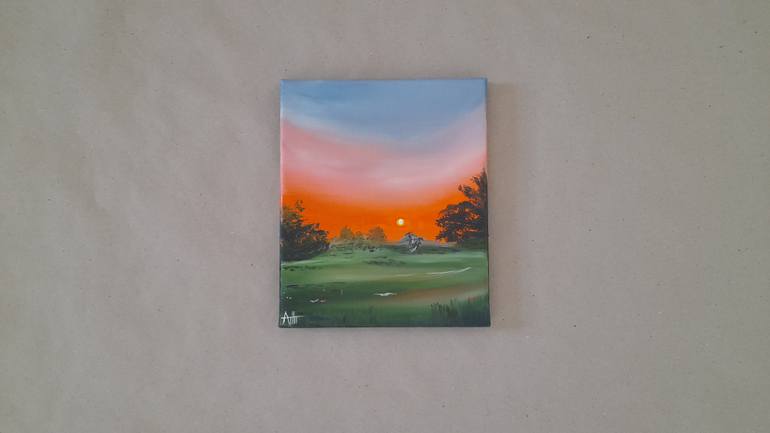 Original Modernism Landscape Painting by Natalia Atamanchuk