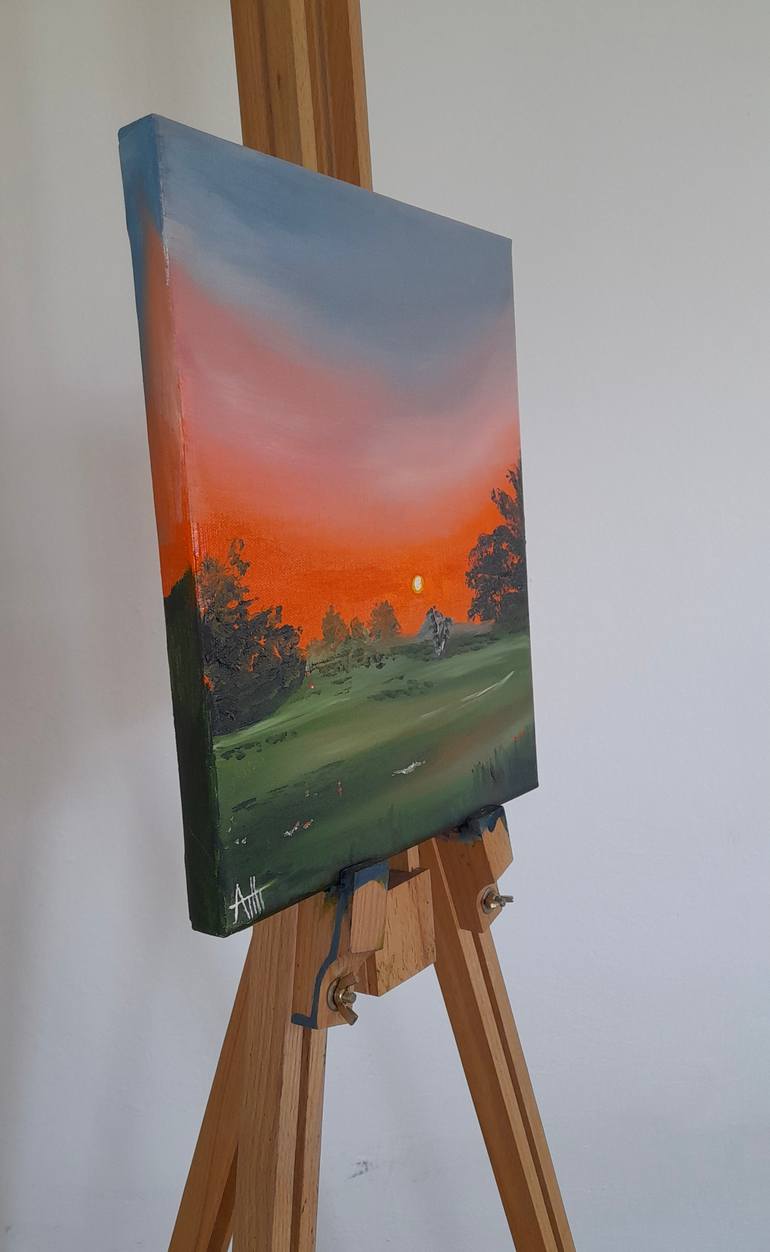 Original Modernism Landscape Painting by Natalia Atamanchuk