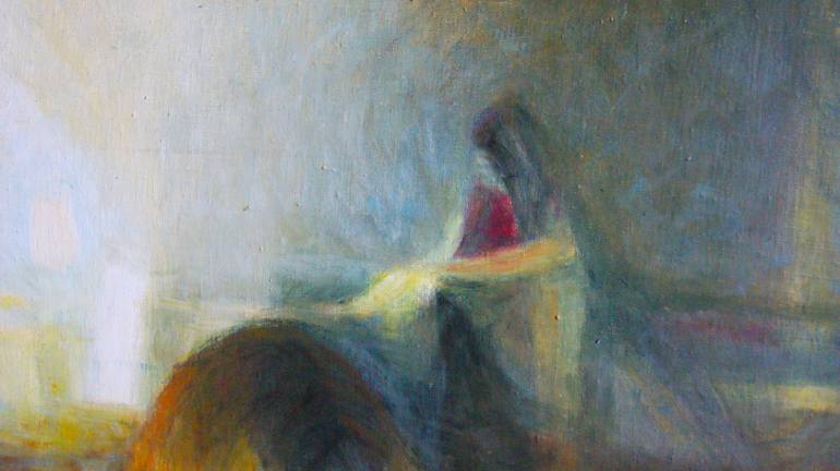 Original Expressionism People Painting by Justyna Kostaś