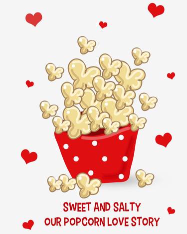 "Our Pop Corn Love Story" Romantic Love Quote Art thumb