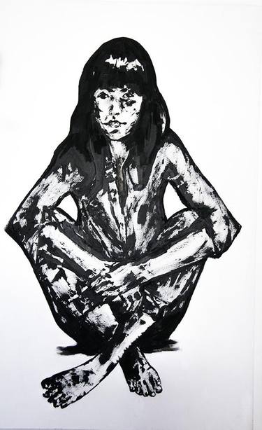 Print of Black & White Women Drawings by Inbal Gradus