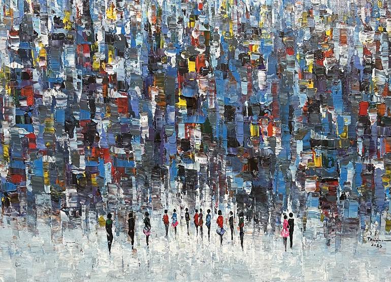 Original Impressionism Abstract Painting by Trong Thuong Tran