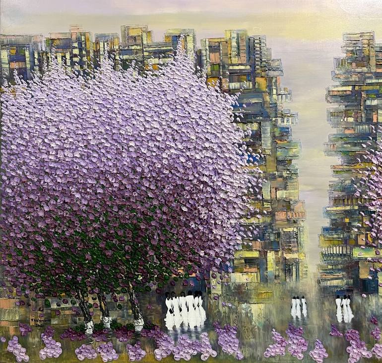 Original Impressionism Landscape Painting by Trong Thuong Tran