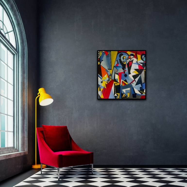 Original Art Deco Abstract Painting by Victoria Strelciunaite