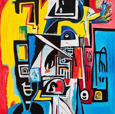Original Cubism Abstract Paintings by Victoria Strelciunaite