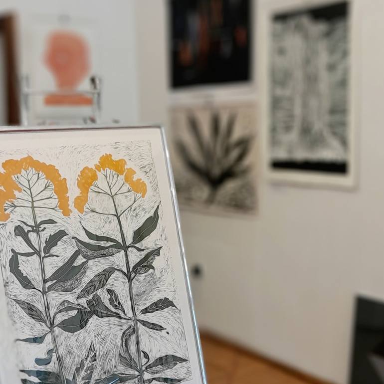 Original Minimalism Botanic Printmaking by Marta Wakula-Mac