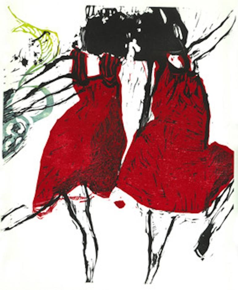 Original Expressionism Love Printmaking by Marta Wakula-Mac