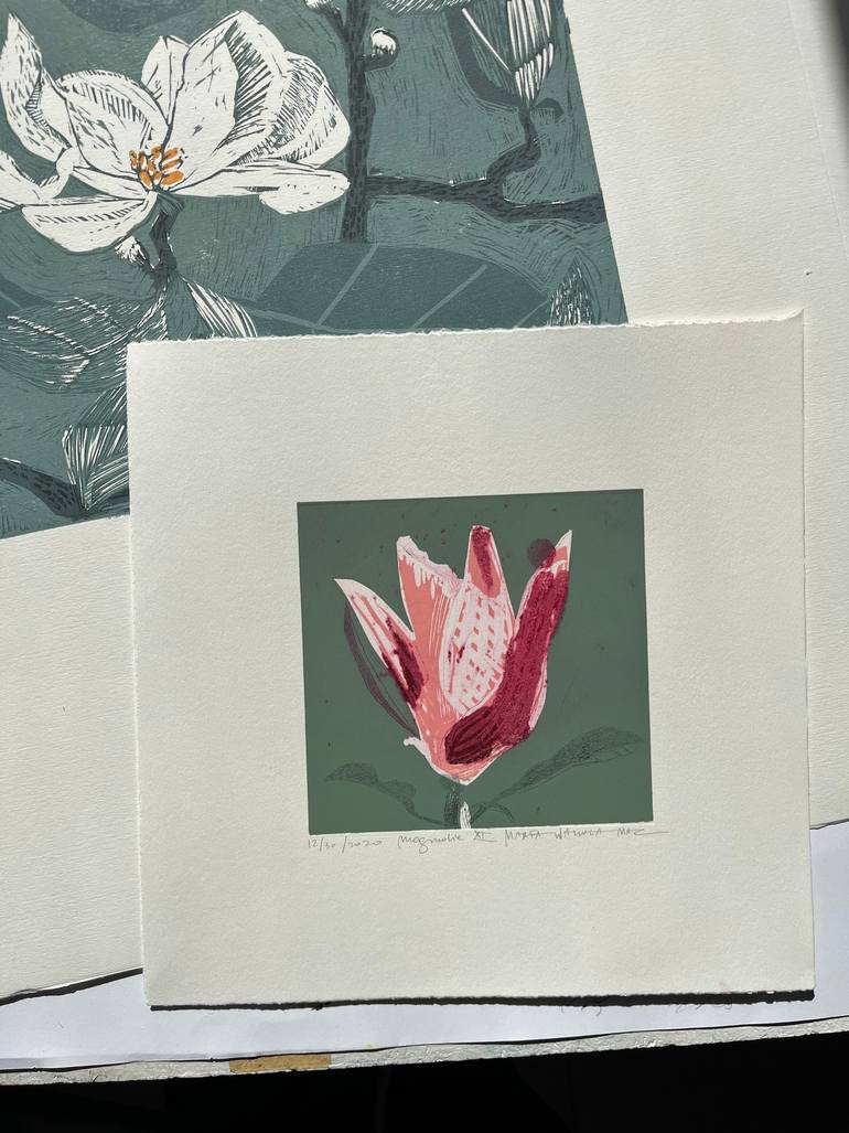 Original Illustration Botanic Printmaking by Marta Wakula-Mac