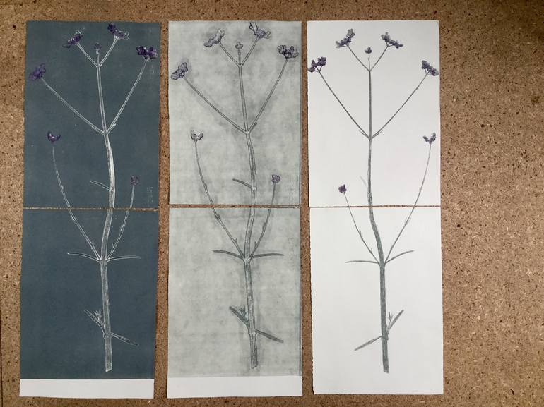 Original Abstract Botanic Printmaking by Marta Wakula-Mac