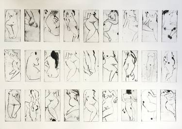 Original Expressionism Nude Printmaking by Marta Wakula-Mac