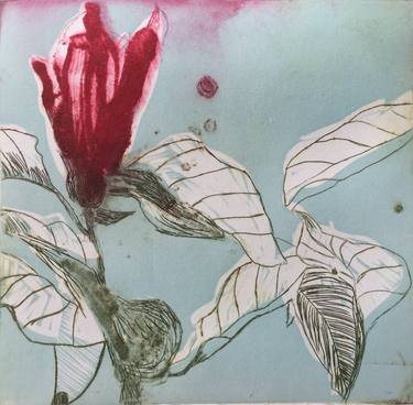 Original Expressionism Floral Printmaking by Marta Wakula-Mac