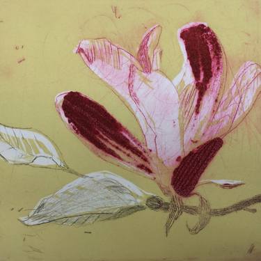 Original Expressionism Botanic Printmaking by Marta Wakula-Mac