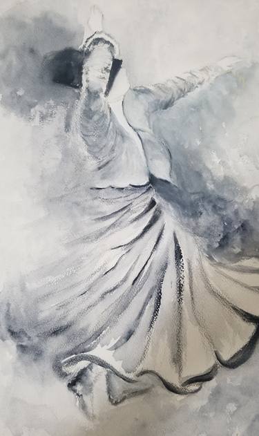 "Whirling Waters: A Dervish's Dance in Watercolor" thumb