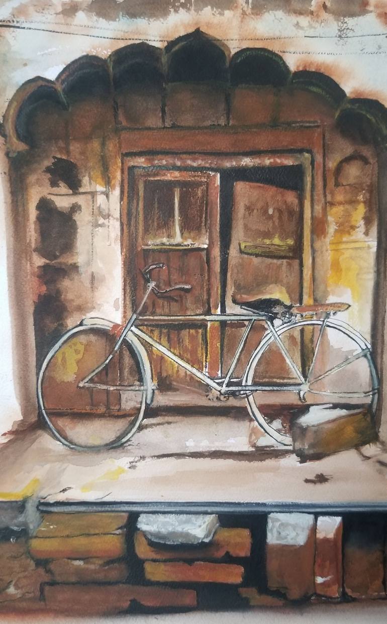 Original 3d Sculpture Bicycle Painting by Natasha  Zareen
