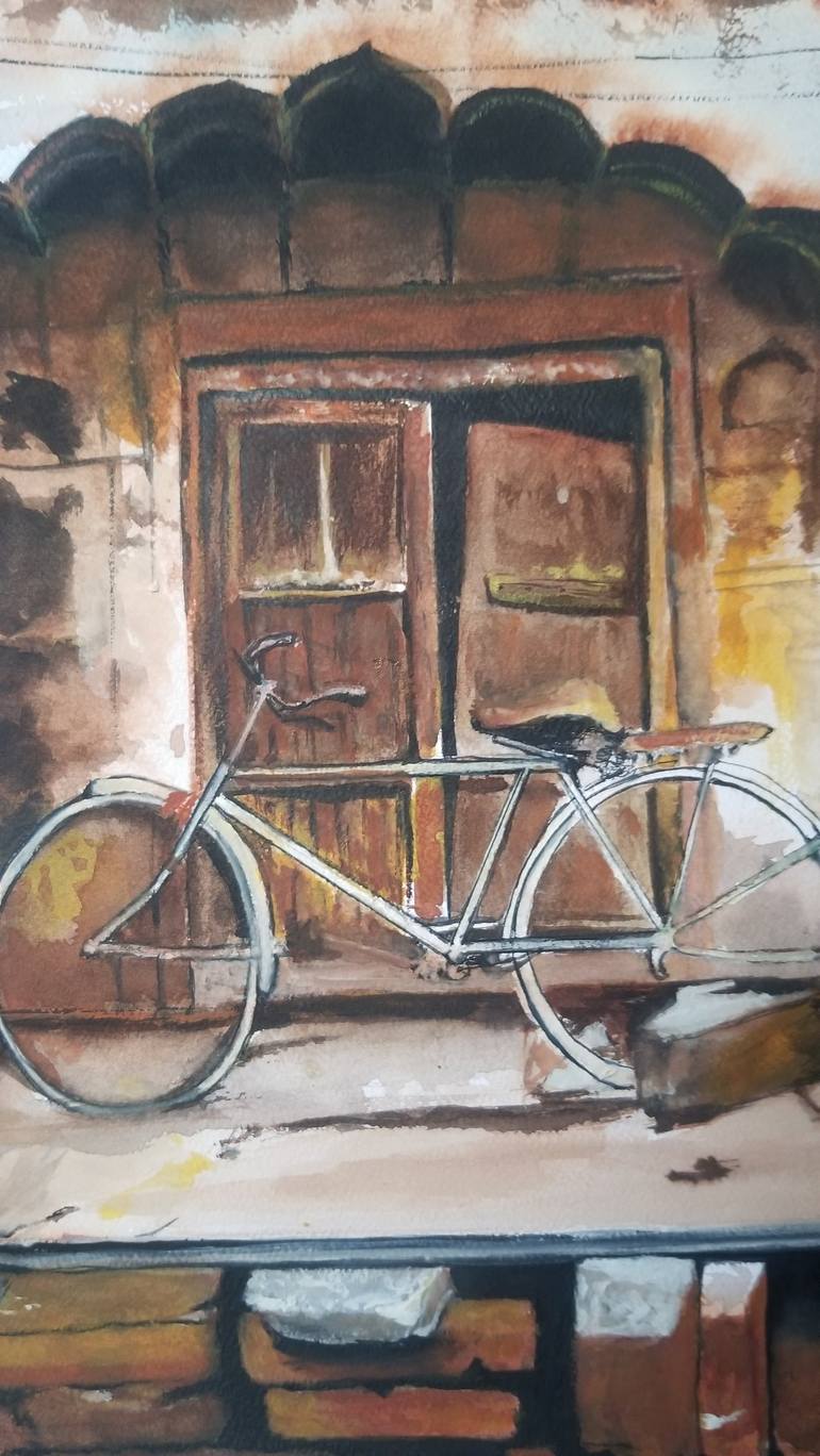 Original Bicycle Painting by Natasha  Zareen