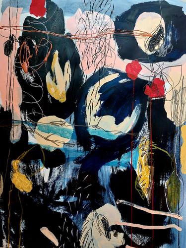 Original Abstract Expressionism Abstract Painting by Monika Riethmueller