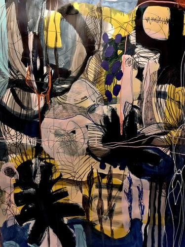Original Abstract Expressionism Abstract Mixed Media by Monika Riethmueller