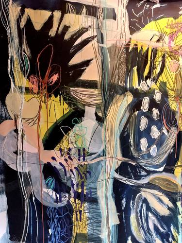 Original Abstract Expressionism Abstract Mixed Media by Monika Riethmueller