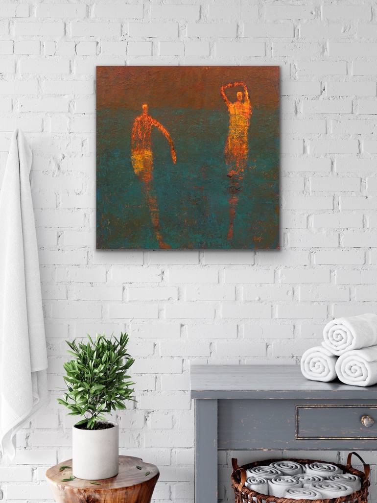 Original Figurative Beach Painting by Ruth Hunter