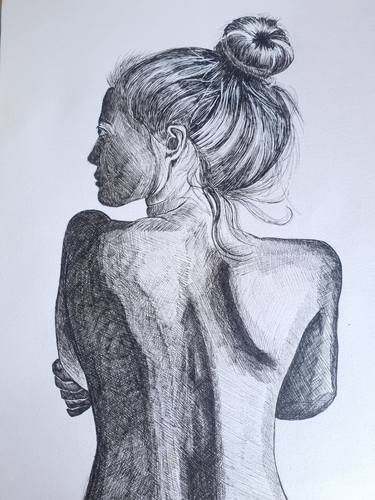 Original Figurative Body Drawings by Lindsey Woodfield