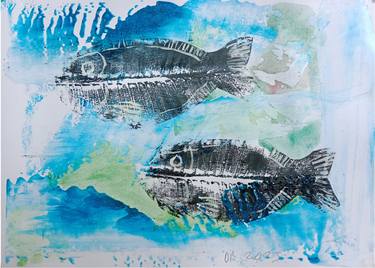 Print of Abstract Fish Drawings by renon studio