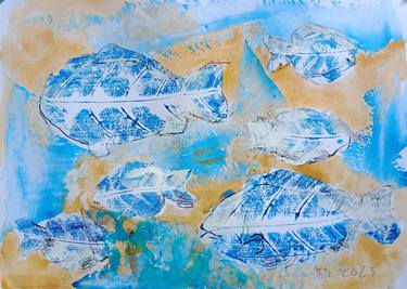 Print of Abstract Fish Drawings by renon studio