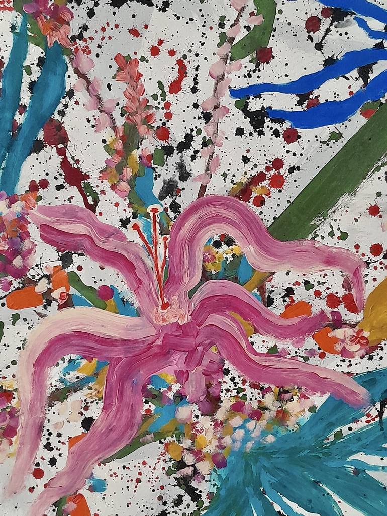 Original Abstract Floral Painting by Zermina Khan