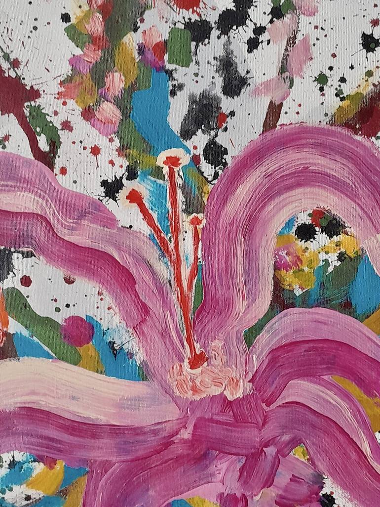 Original Abstract Floral Painting by Zermina Khan