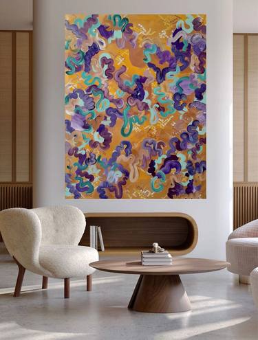 Original Abstract Expressionism Abstract Paintings by Zermina Khan
