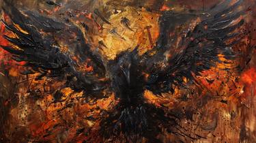 A Fire Fighting Crow Painting thumb