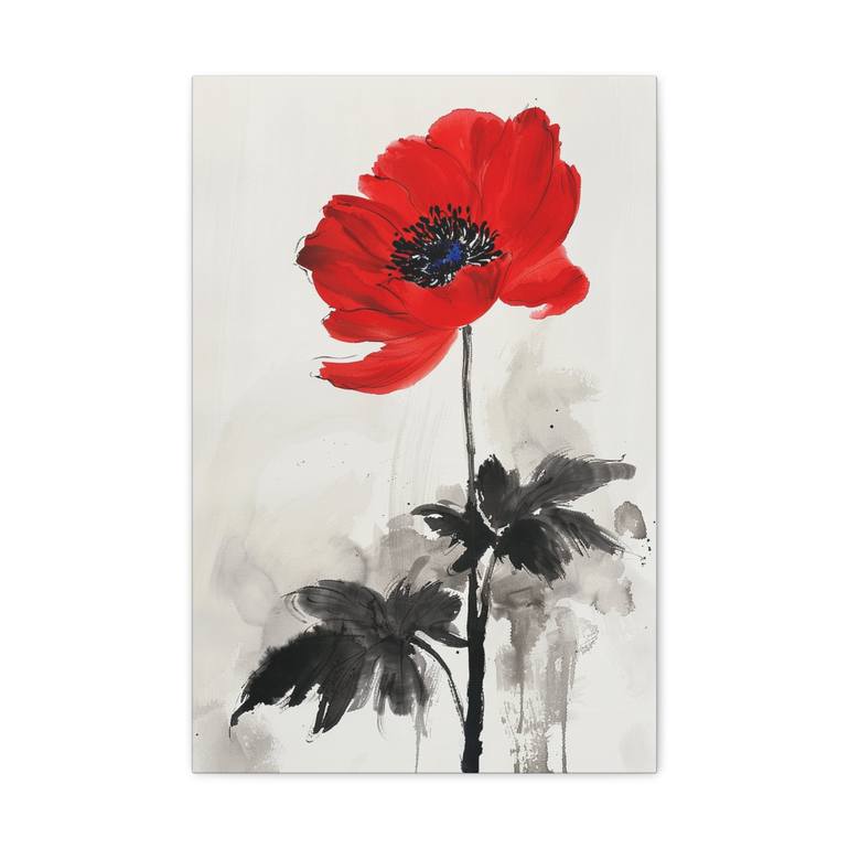 Original Color Field Painting Botanic Drawing by Cute Anime Arts