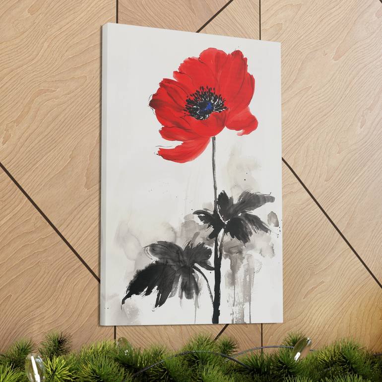 Original Color Field Painting Botanic Drawing by Cute Anime Arts